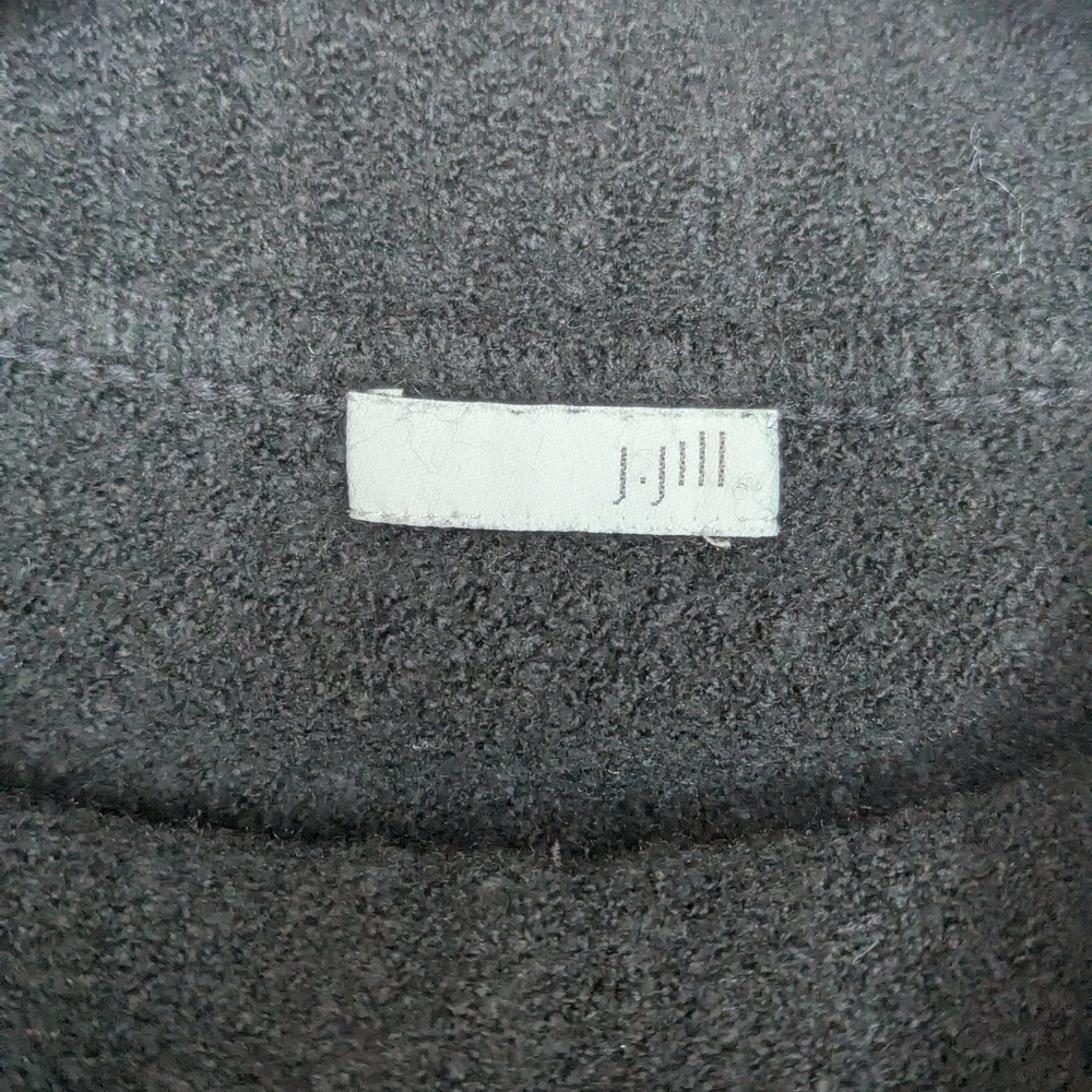 J.Jill Black Bouclé Knit Turtleneck Poncho Sweater One Size - Picture 3 of 10